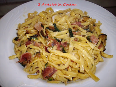 fettuccine speck e zucchine