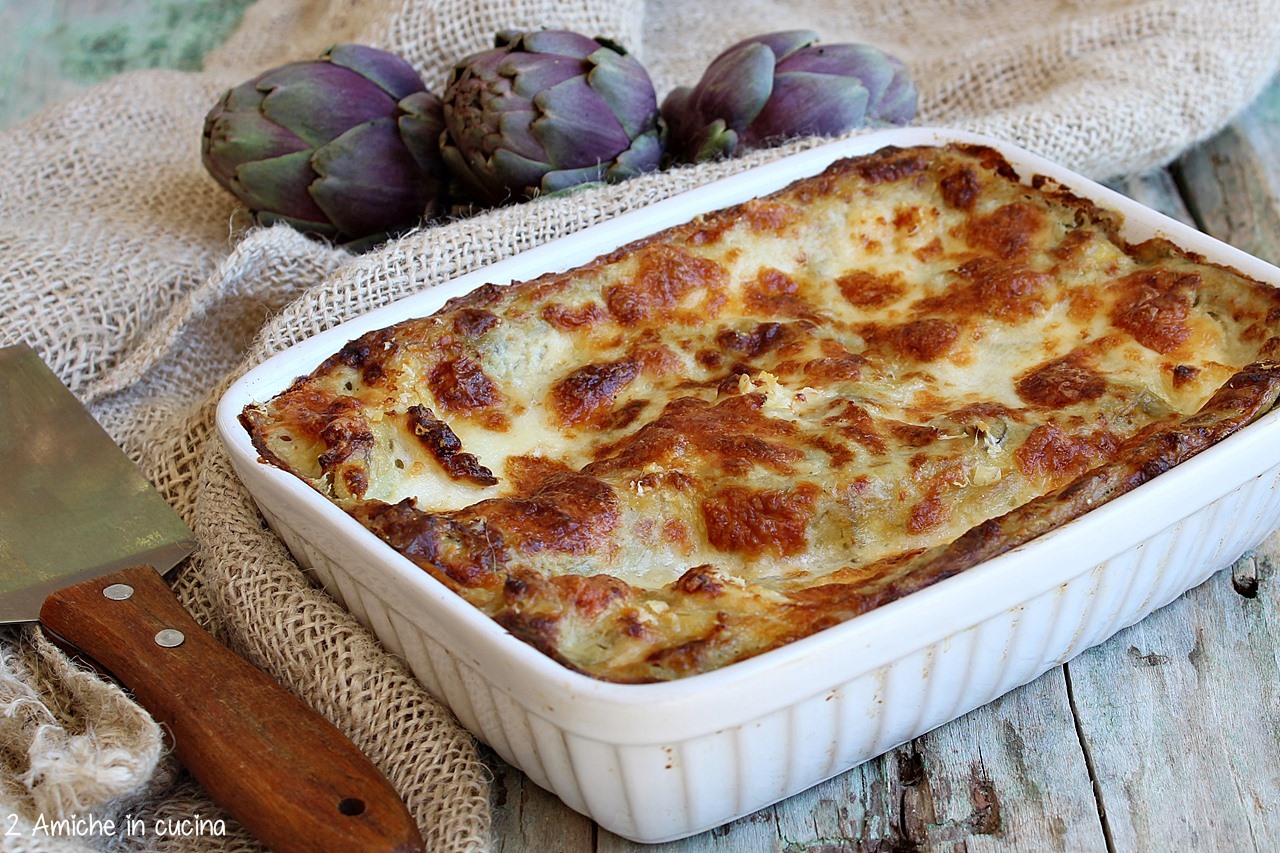 Pasta al forno ai carciofi - Ricetta facile con besciamella