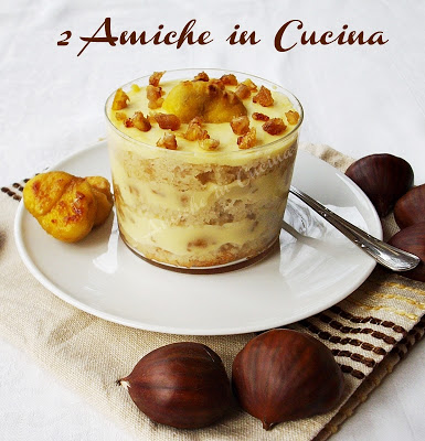 coppe alla crema pasticcera con castagne al rum