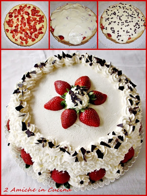 torta panna e fragole, preparazione
