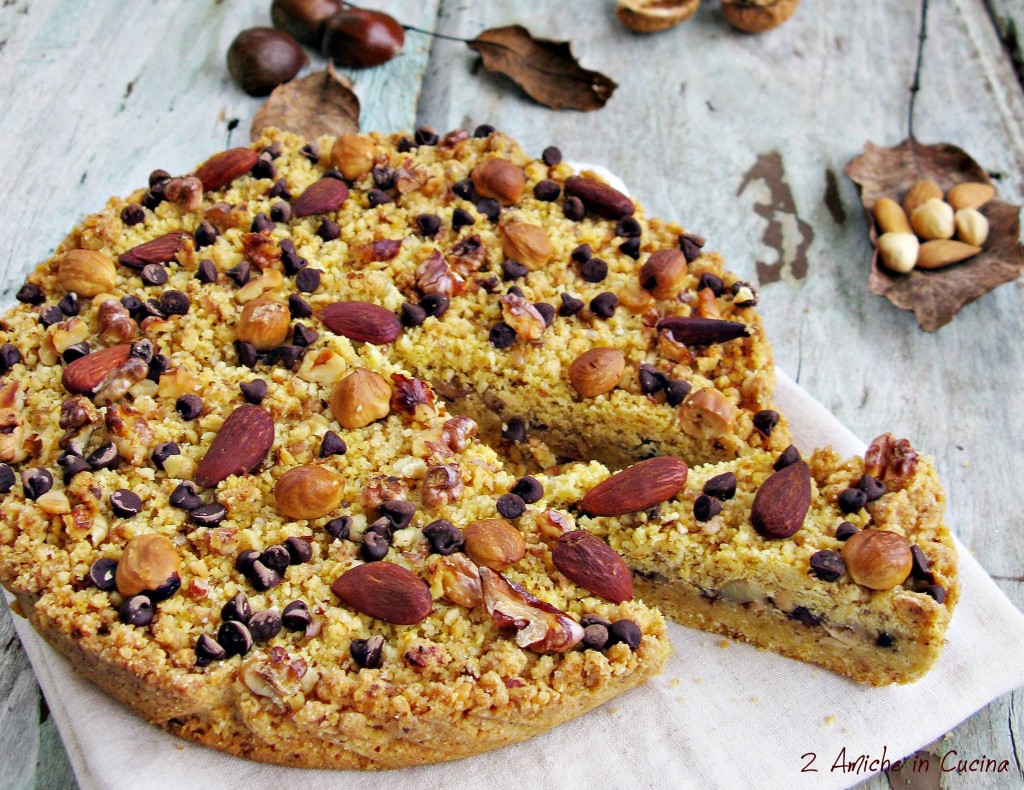 Dolci Di Natale Con Frutta Secca.Torta Sbrisolona Con Frutta Secca Castagne E Gocce Di Cioccolato Fondente