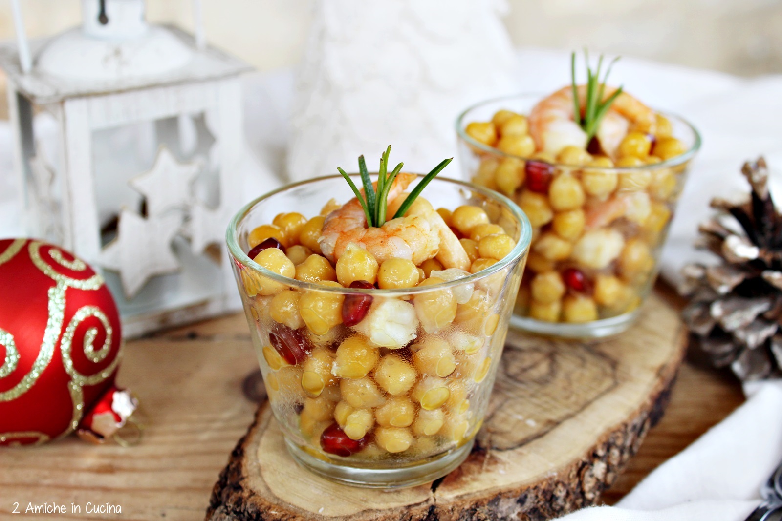 Antipasti Di Natale Nei Bicchierini.Bicchierini Di Ceci Gamberi E Melagrana 2 Amiche In Cucina