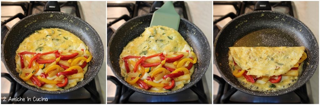 Omelette con patate e peperoni al tabasco