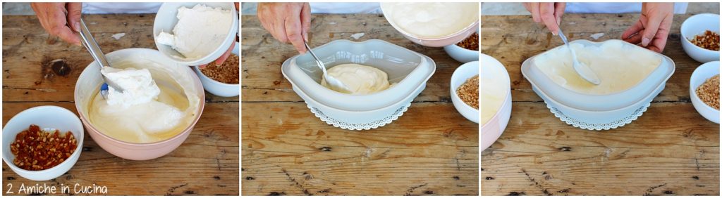 Semifreddo pesche e amaretti con croccante ai pinoli passo passo 