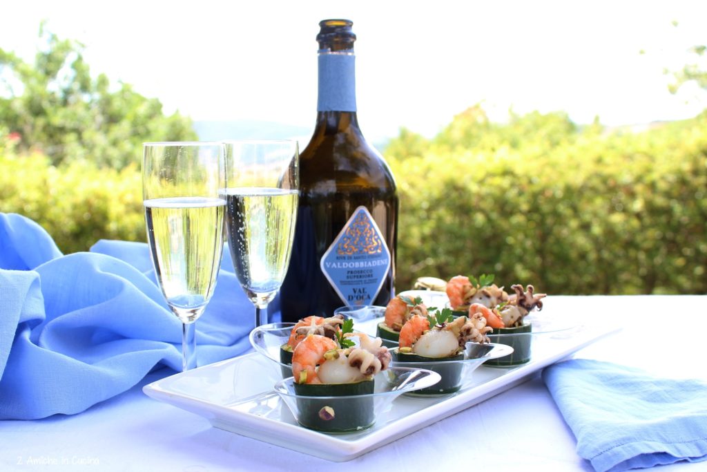Seppioline ripiene di zucchine, cozze e mazzancolle 