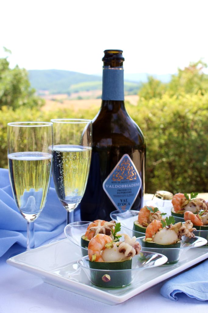 Seppioline ripiene di zucchine, cozze e mazzancolle 
