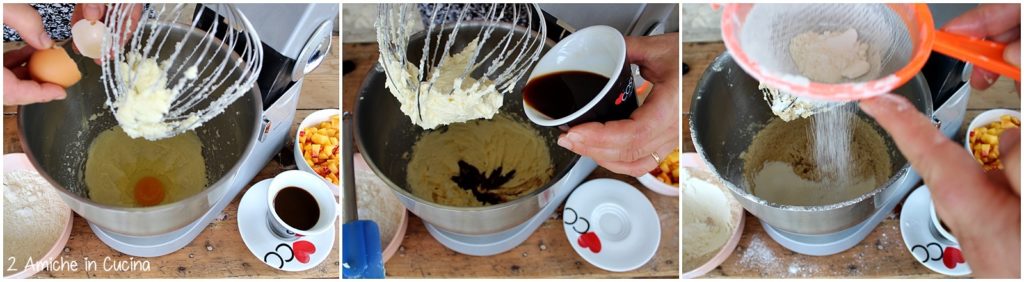 Torta al caffè e pesche passo passo 