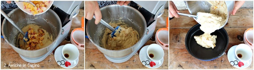 Torta al caffè e pesche passo passo 