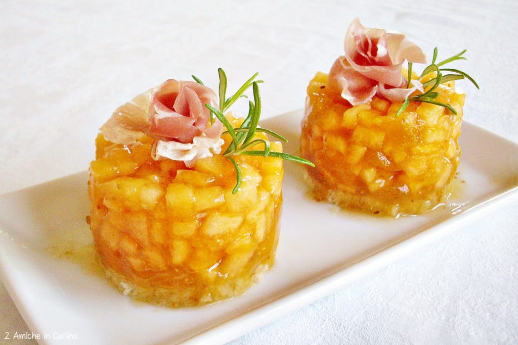 tartare di melone, fichi e prosciutto