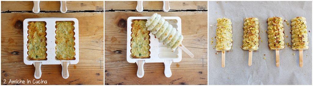 Finti gelati merluzzo e zucchine passo passo