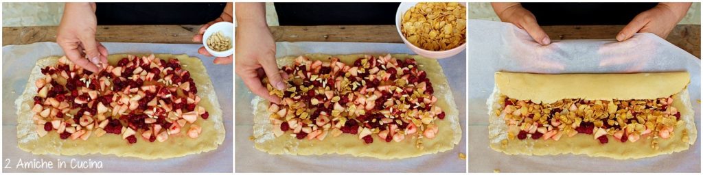 Strudel di frolla alle mele, lamponi e zenzero passo passo 