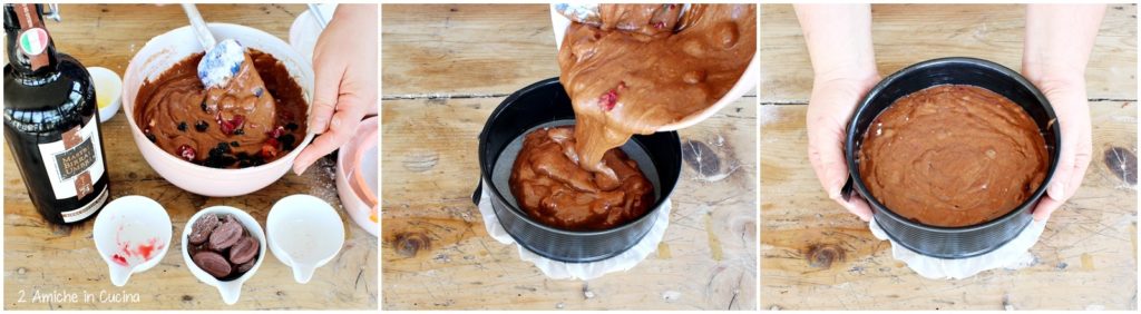 torta al cioccolato e birra con frutti rossi passo passo