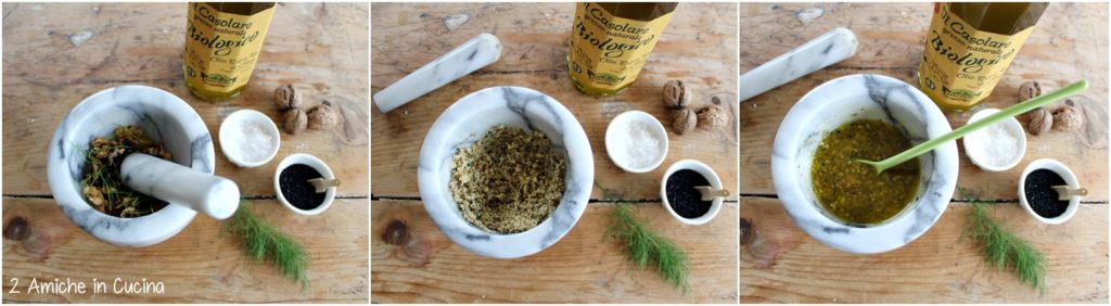 Cavolfiori colorati al pesto di noci e finocchietto passo passo