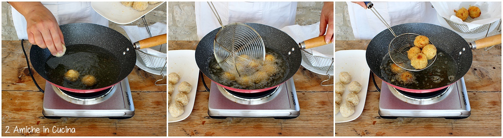 crocchette di patate, piselli e speck