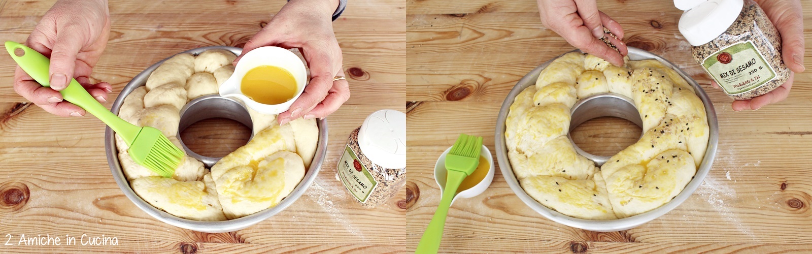 treccia di brioche alla ricotta, limone e mix di sesamo passo passo