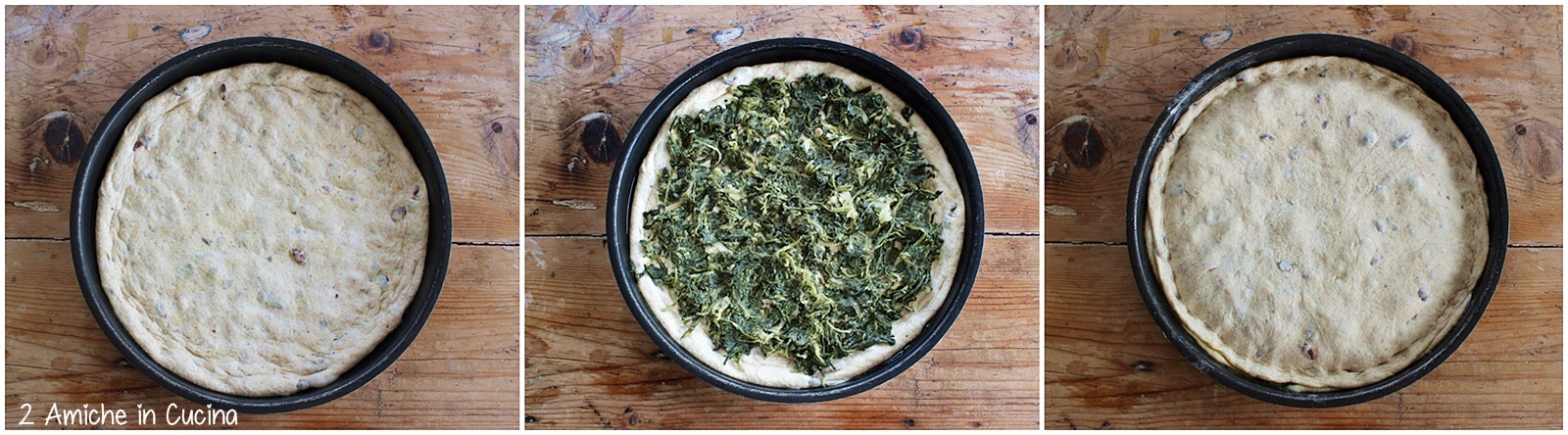 Focaccia alle olive taggiasche e cicoria passo passo