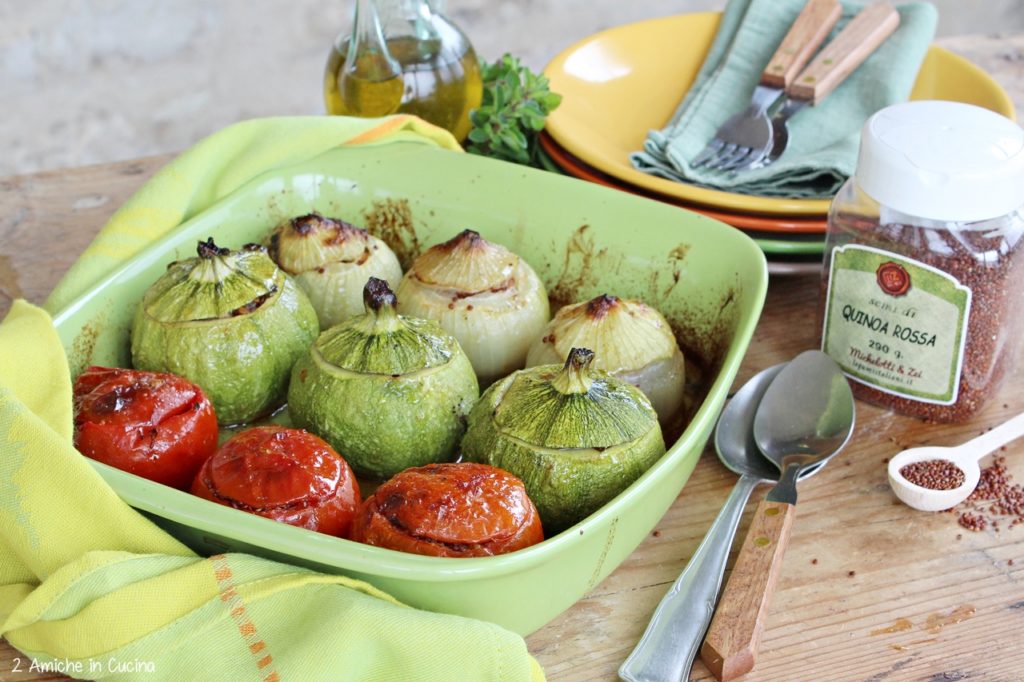 verdure ripiene-quinoa rossa- erbe aromatiche