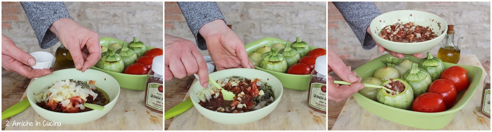 verdure ripiene- quinoa rossa- erbe aromatiche