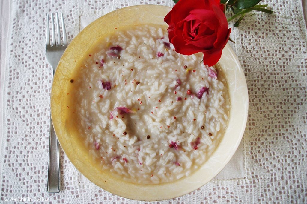 risotto con le rose- raccolta ricette con le rose