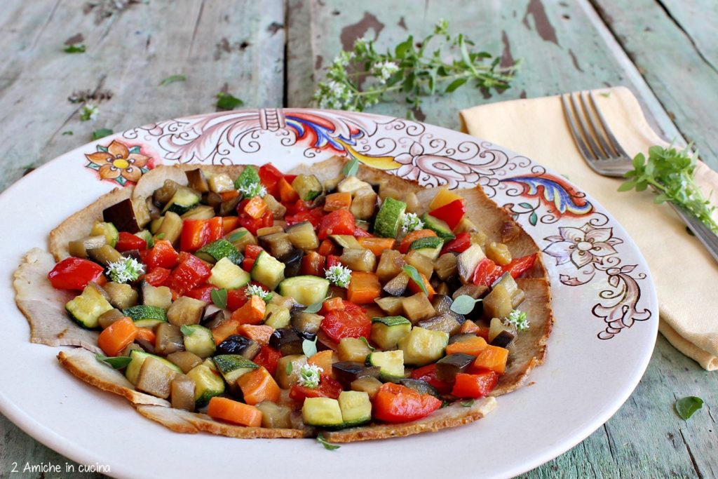 Arista con verdure piatto freddo per l'estate