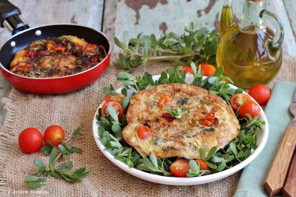 Frittata con portulaca e pomodorini 1