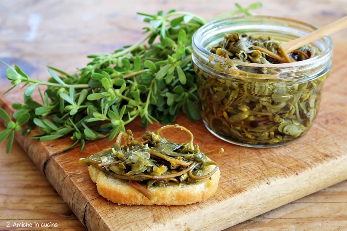 Portulaca in agrodolce, ricetta economica con erba spontanea