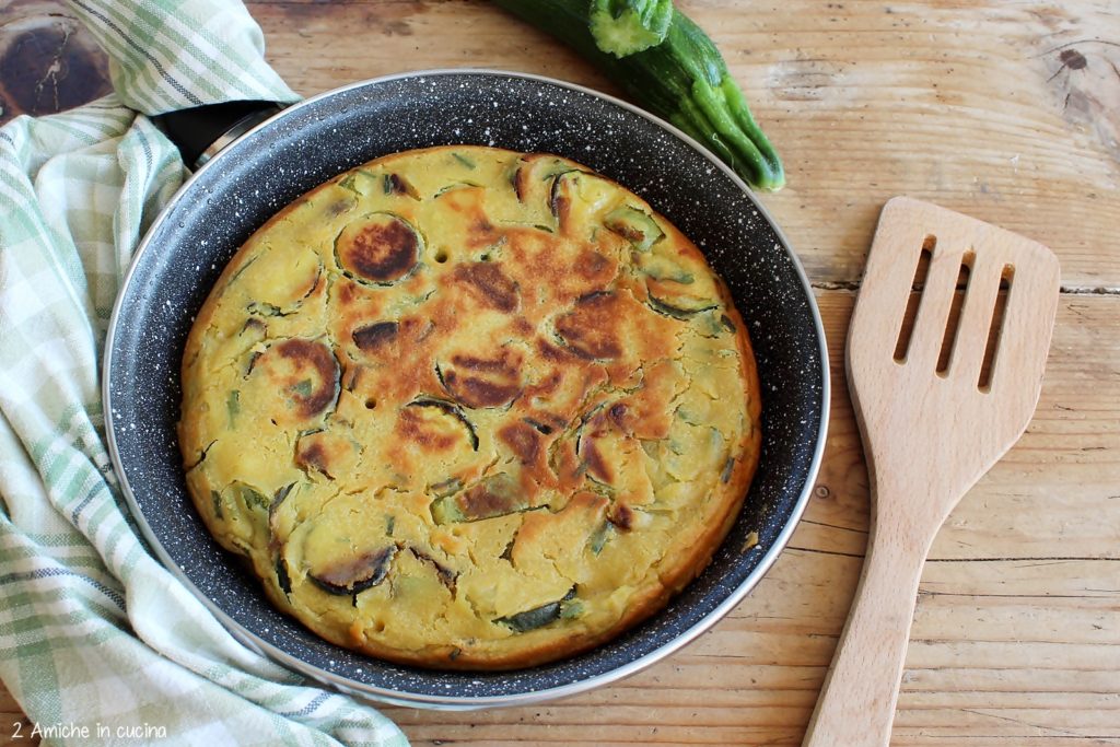 Frittata vegan di zucchine aromatizzata con olio allo zenzero