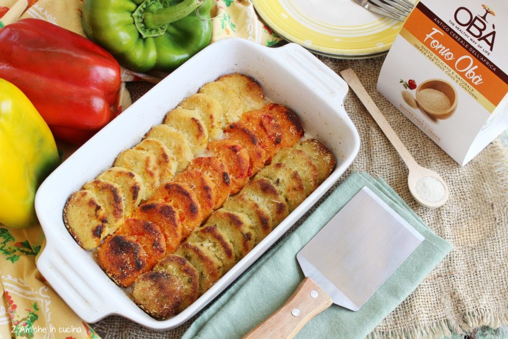 Sformato di gnocchi di fonio e peperoni, ricetta senza nichel, senza lattosio e senza glutine