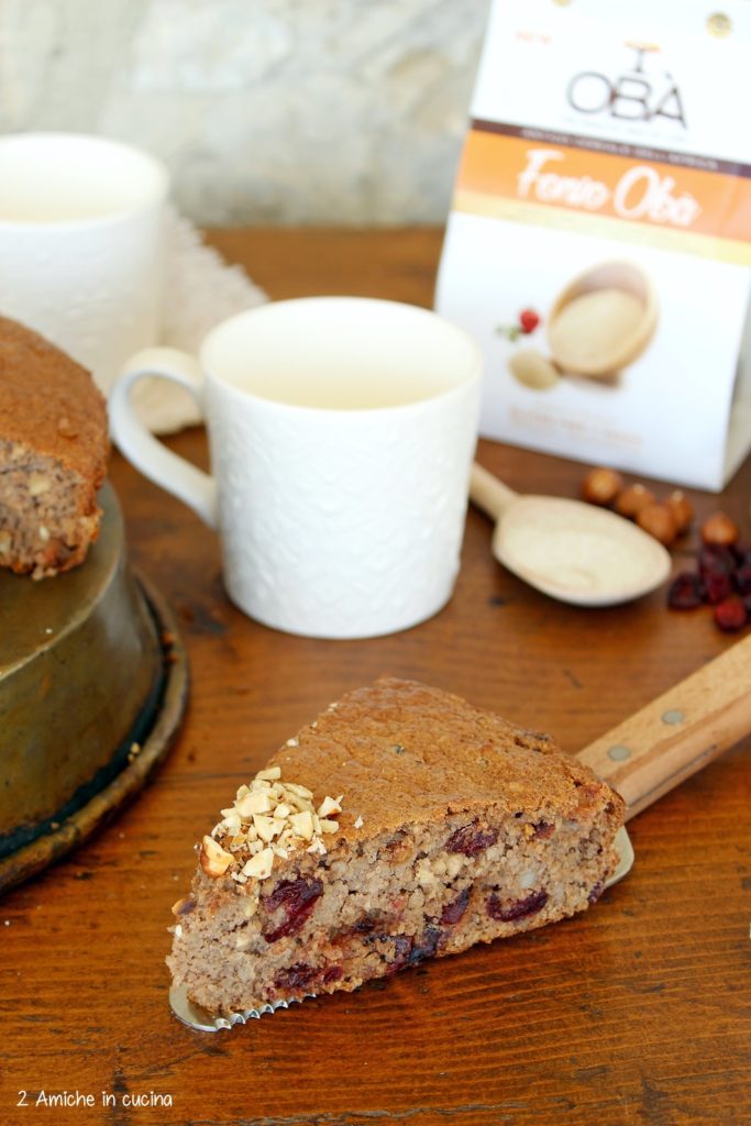 Torta di fonio e nocciole, senza glutine, senza burro, senza zucchero e senza lievito