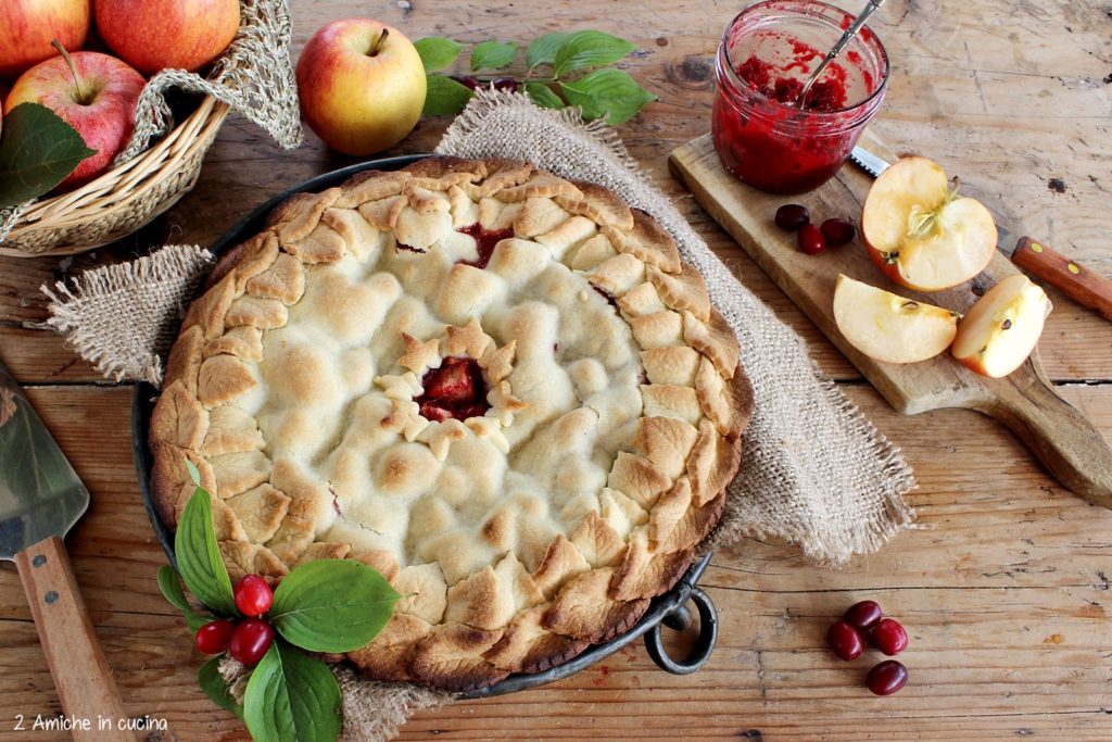 Torta di mele e corniole, torta di frolla simil torta di mele di Nonna Papera