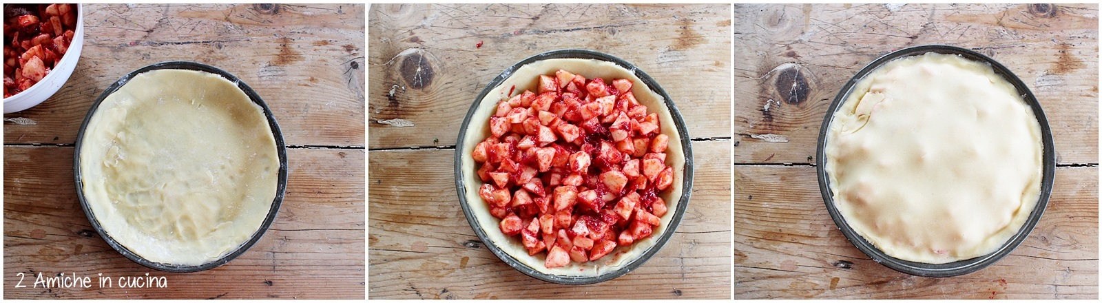 Torta di mele e corniole, torta di frolla simil torta di mele di Nonna Papera