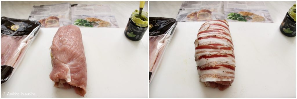 Arrosto di tacchino con pesto di pistacchi, prosciutto alle erbe e patate, dal ricettario Eurospin