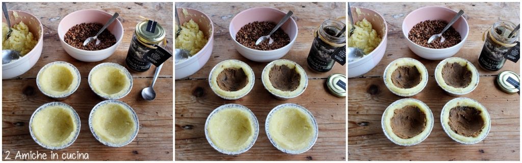 Tortini di patate allo zafferano purissimo in stimmi umbro con crema di lenticchie di Colfiorito al tartufo