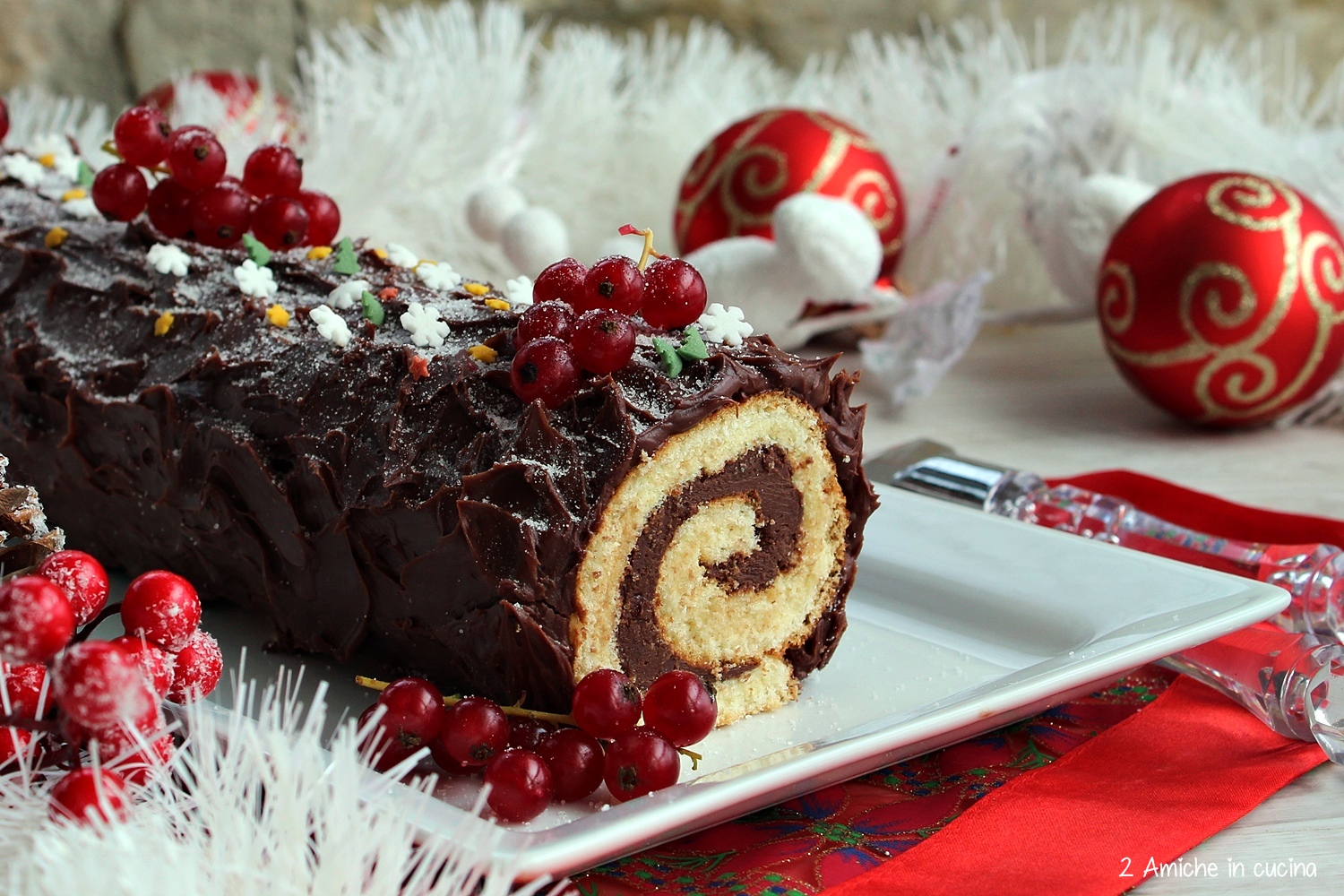 Decorare Il Tronchetto Di Natale.Tronchetto Al Cioccolato Buche De Noel 2 Amiche In Cucina