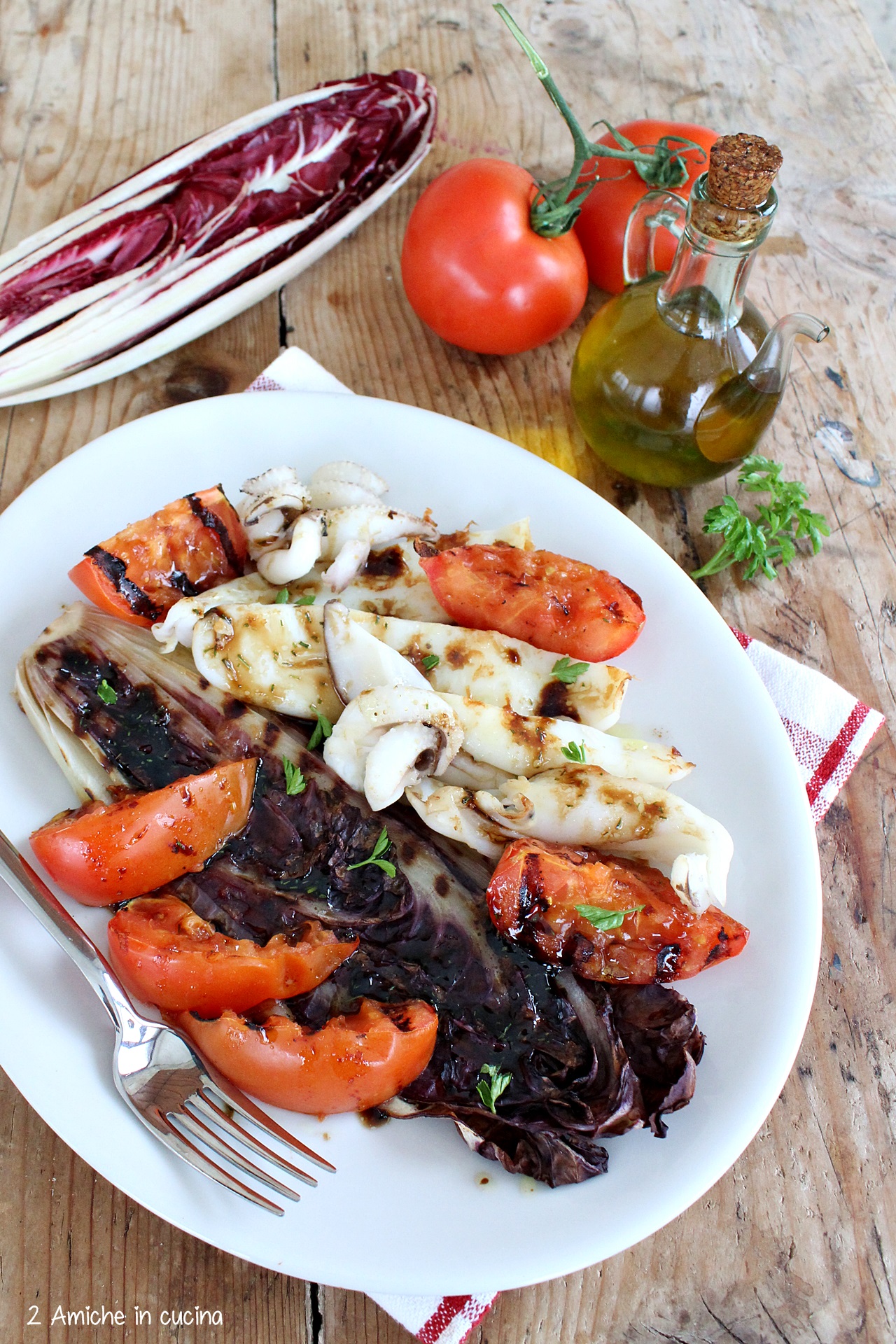 Seppia e radicchio alla griglia 2 Amiche in Cucina