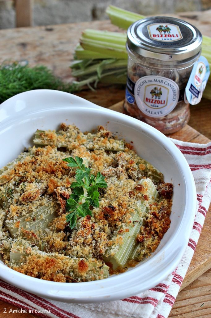 Cardi gratinati alle acciughe del Mar Cantabrico e erbe aromatiche, ricetta light