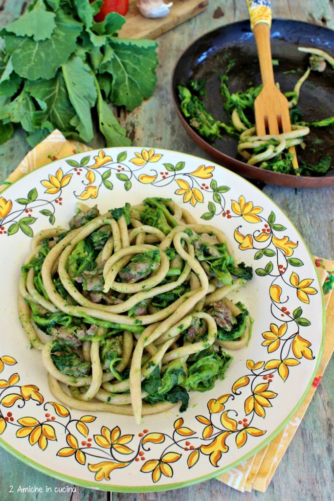 Umbrichelli di Monteleone d'Orvieto con broccoletti del lago e salsiccia