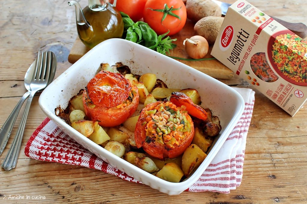 Verdure ripiene al forno con pasta di legumi