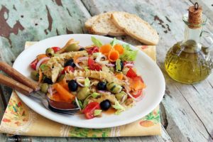piatto estivo con trippa e verdure
