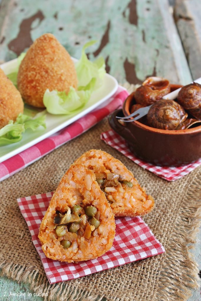 Arancini ripieni di lumache 