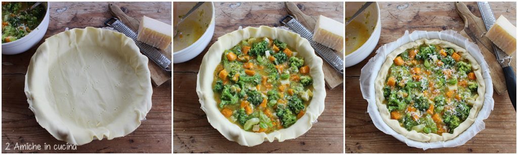 Torta salata con verdure e formaggio Piave DOP preparazione passo passo