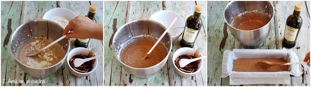 Preparazione del plumcake all'olio extra vergine di oliva Turri