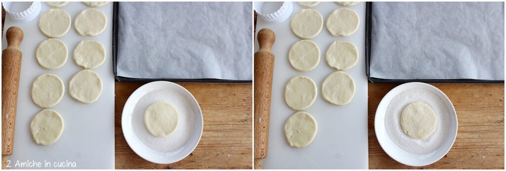 Dischi di pasta per preparare i biscotti uzbeki