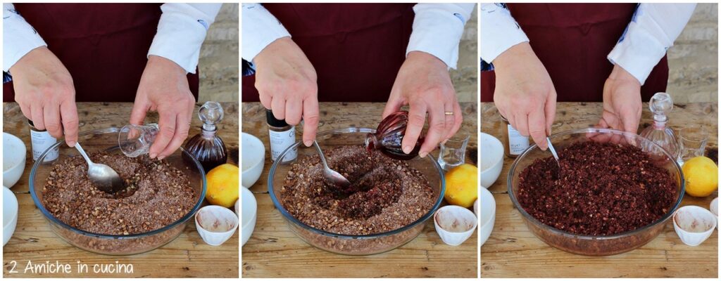 Preparazione del condimento dei maccheroni dolci