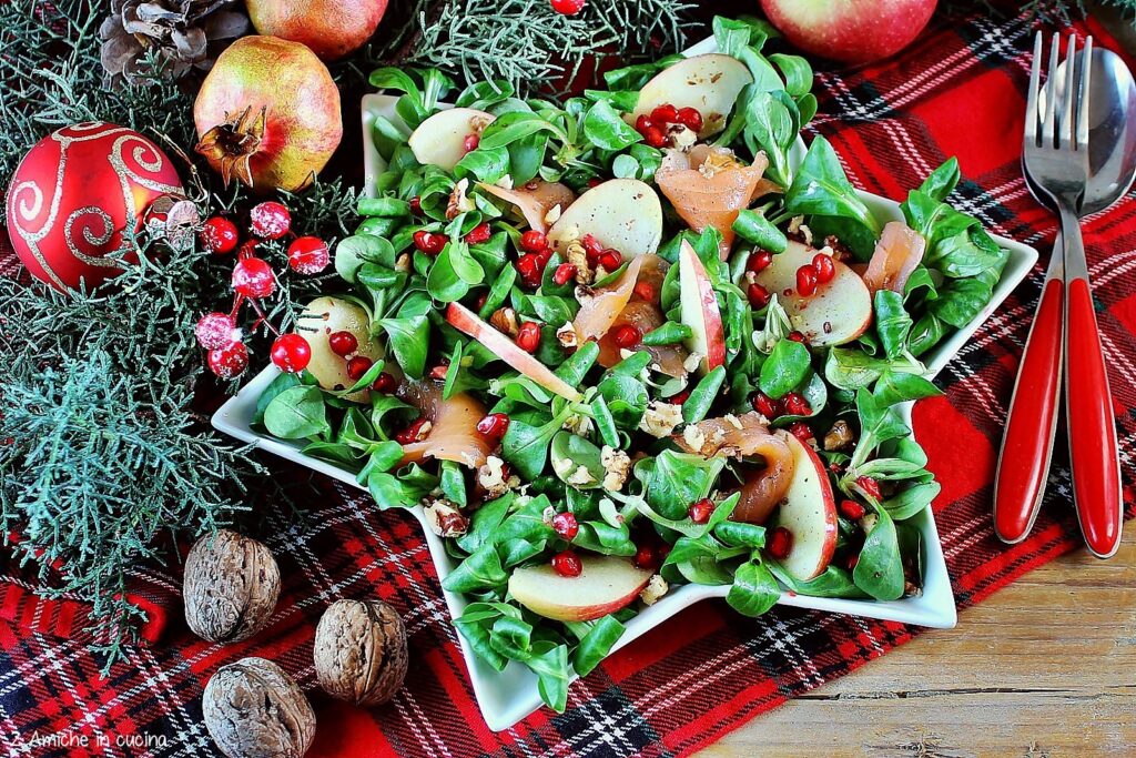 insalata con salmone e noci