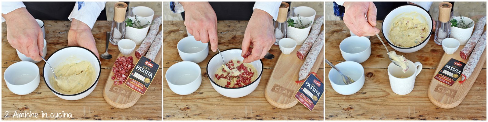 Foto passo passo per preparare la mug cake salata