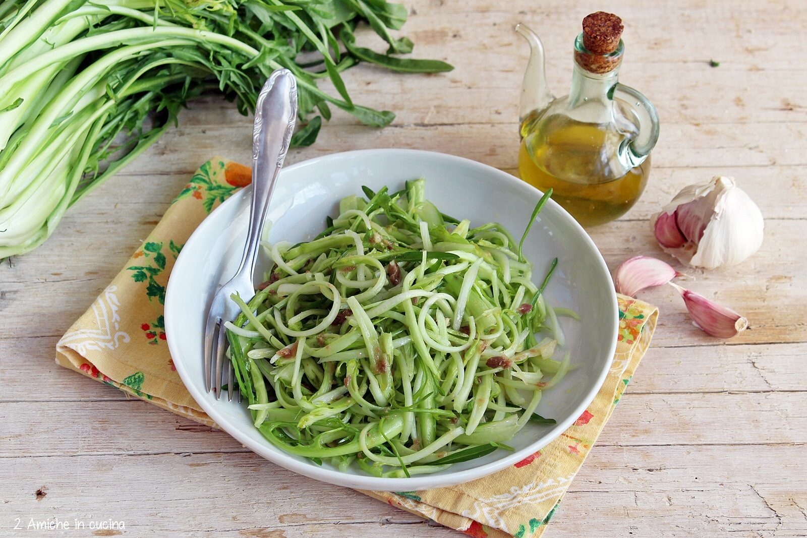 Puntarelle alla romana con acciughe, aglio olio e aceto