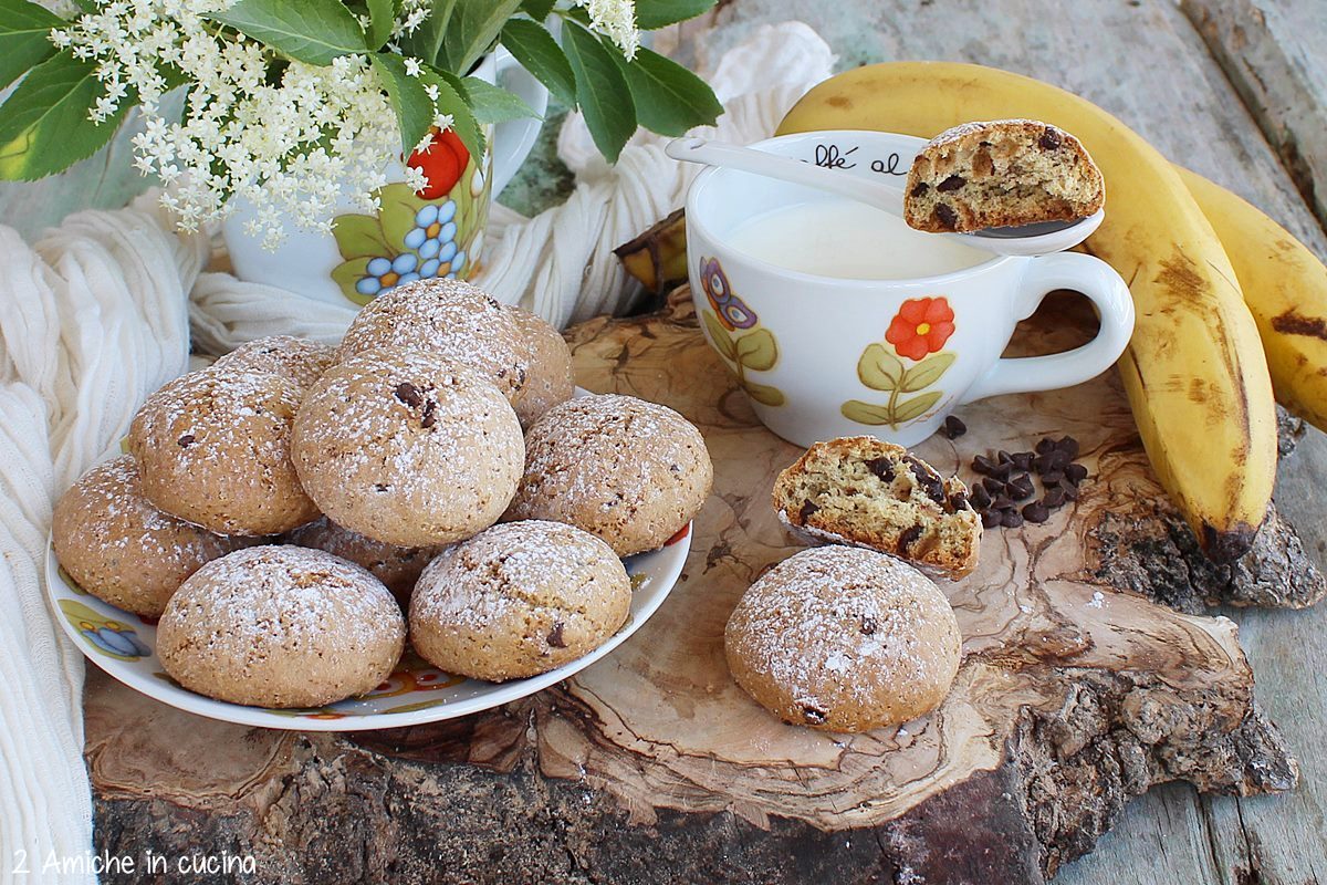 Back to school - 30 colazioni per la scuola Biscotti alla banana, senza uova con gocce di cioccolato fondente