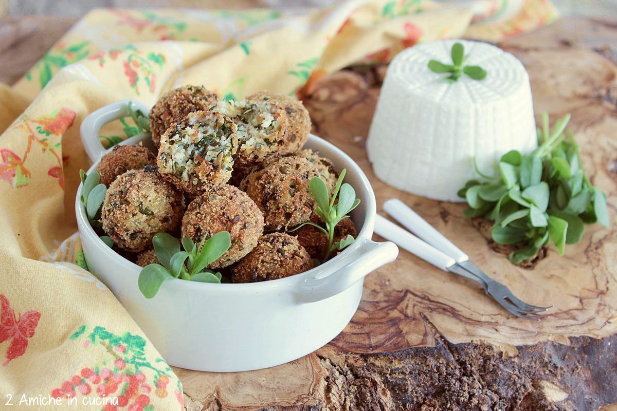 Polpette di portulaca e ricotta fritte