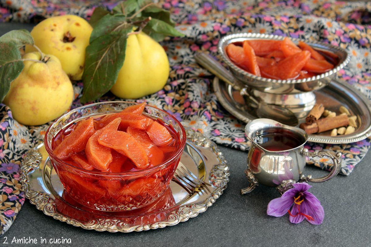 mele cotogne allo sciroppo con cannella e cardamomo